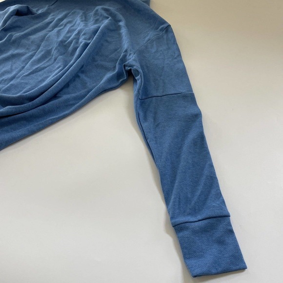 Adidas Sweater Women's 3-Stripes Quarter Zip A555 Blue Size Large - Picture 8 of 11